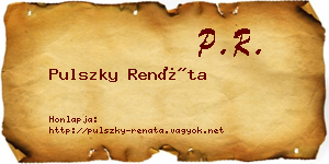 Pulszky Renáta névjegykártya